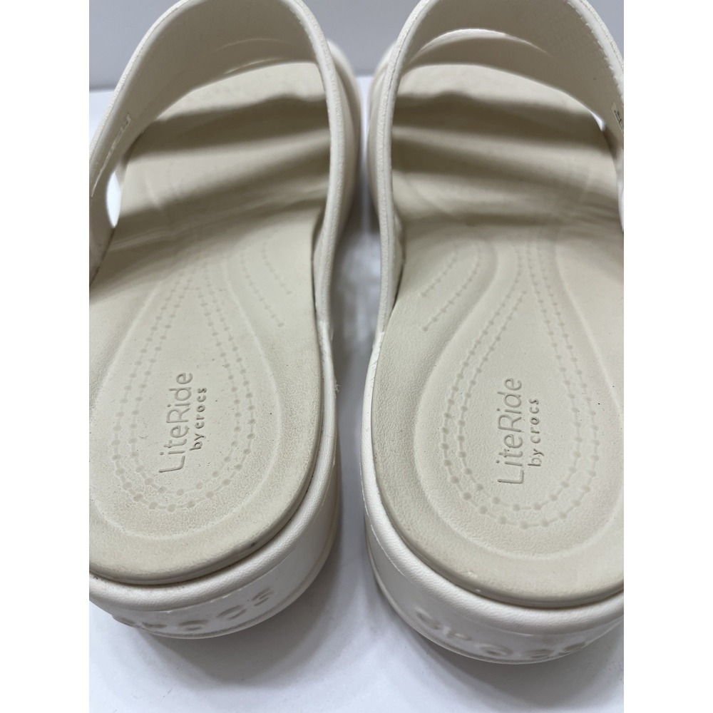 Crocs Women's Getaway Strappy Sandals Croslite Foam Footbed Slip On Cream Size 9 - Picture 4 of 8